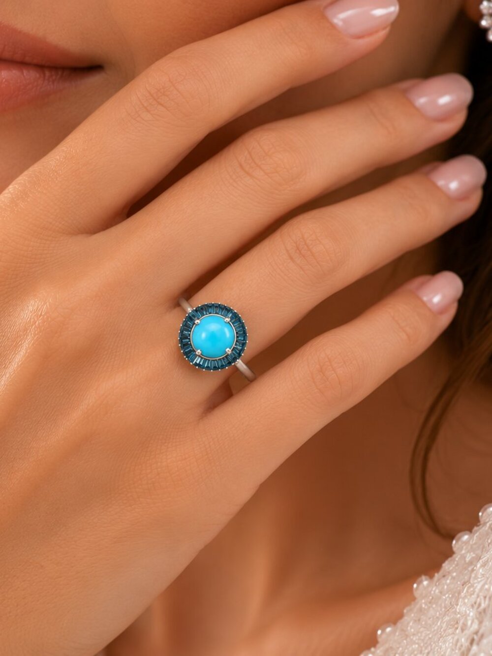 Aqua Night Turquoise Ring